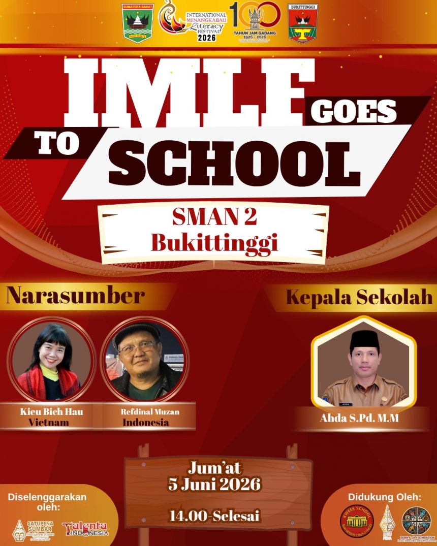 Poster của sự kiện "IMLF Goes to School" (Văn chương quốc tế đến Trường)