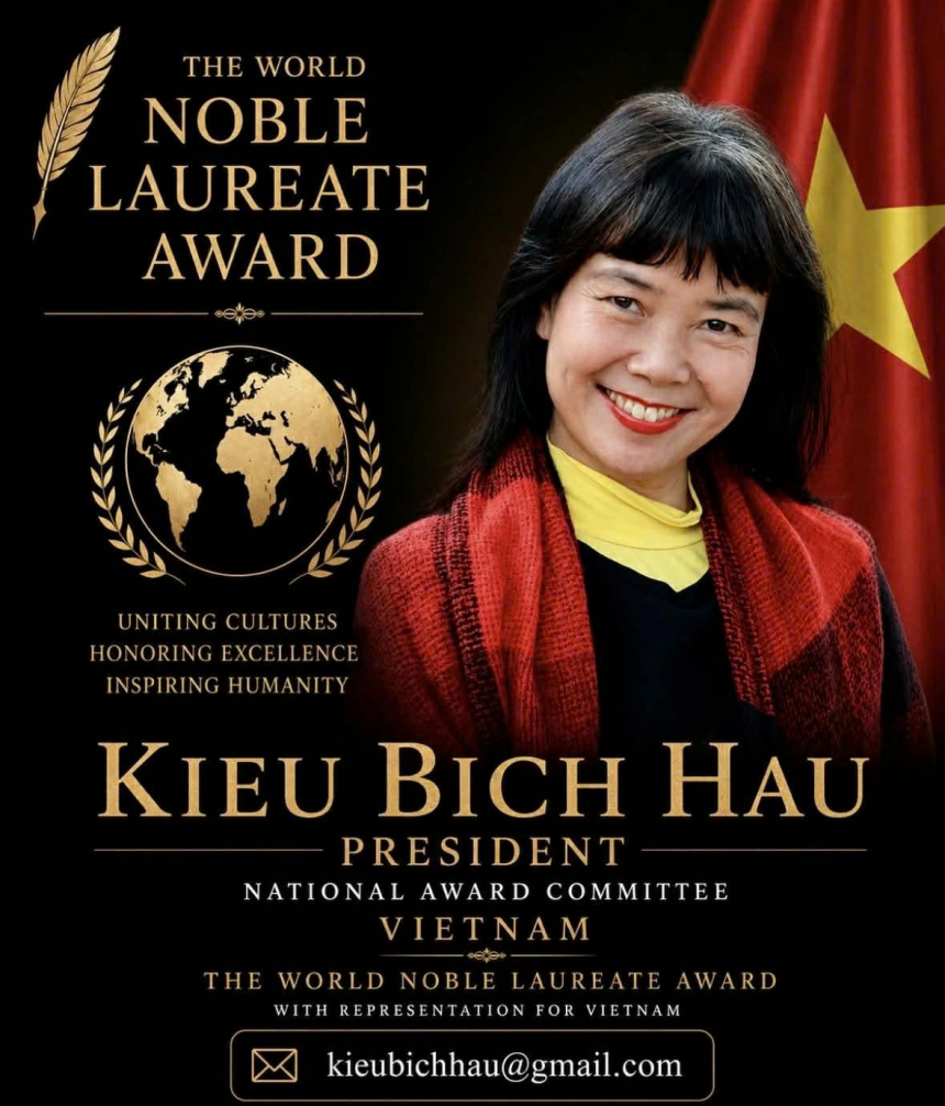 Chân dung đại diện Việt Nam tại Giải thưởng Noble Laureate Award 2026 – Nhà văn Kiều Bích Hậu (Chủ tịch NAC Việt Nam)